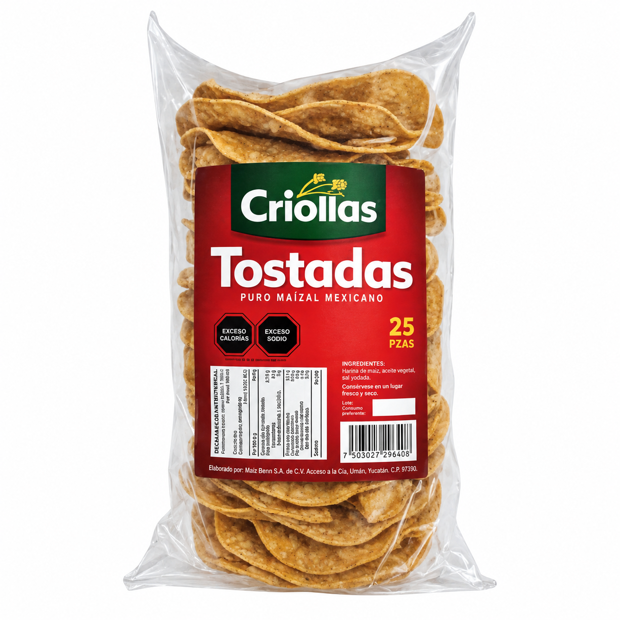 Criollas Tostada paquete con 25 piezas