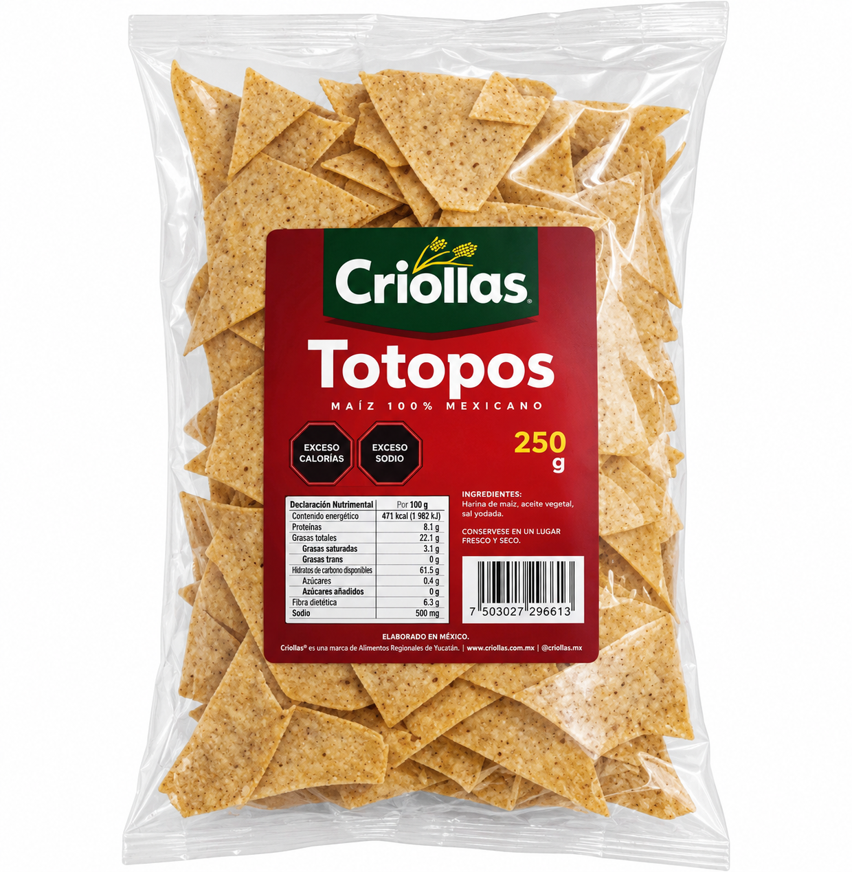 Totopos Criollas 250 gramos