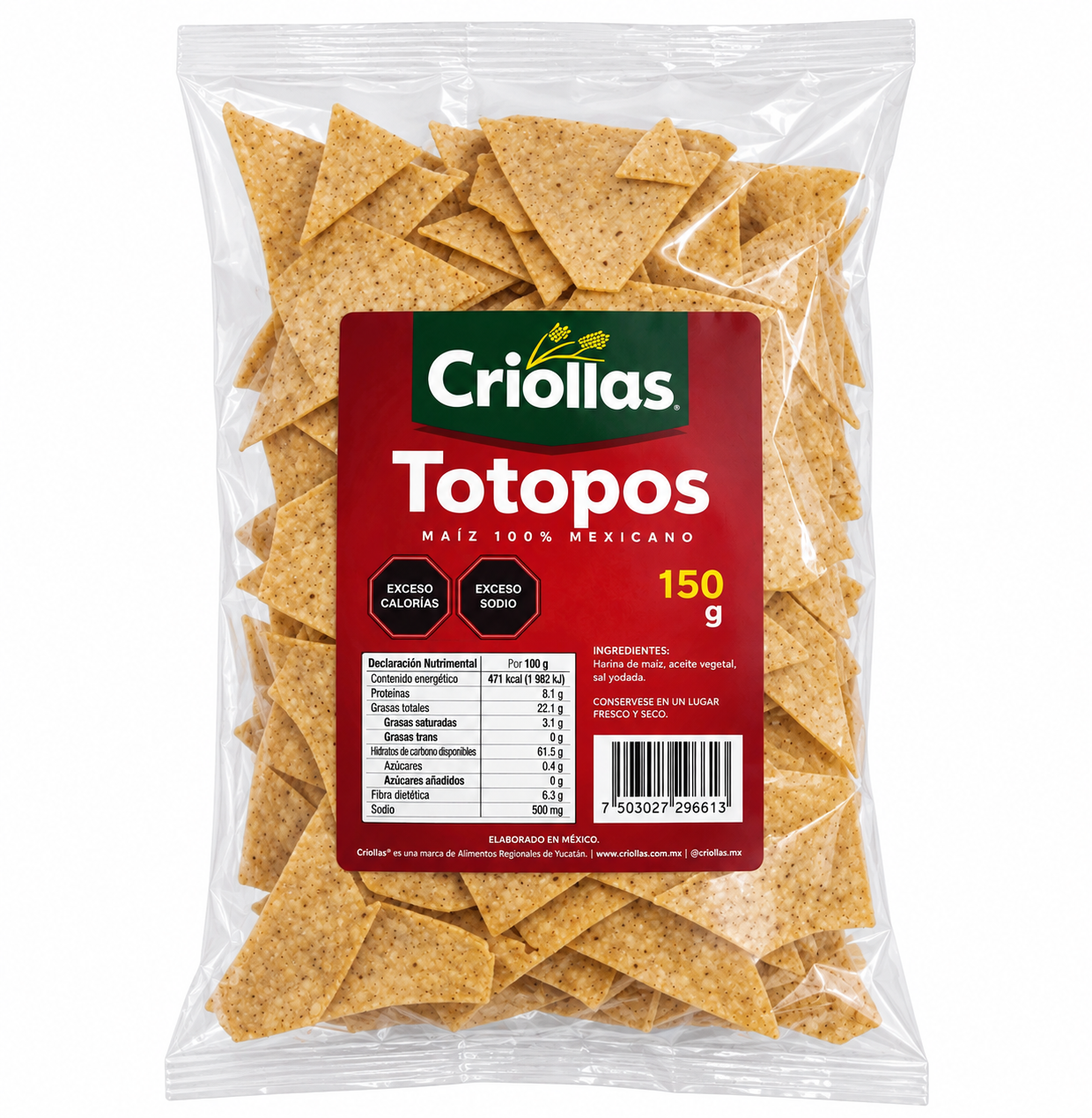Totopos Criollas 150 gramos